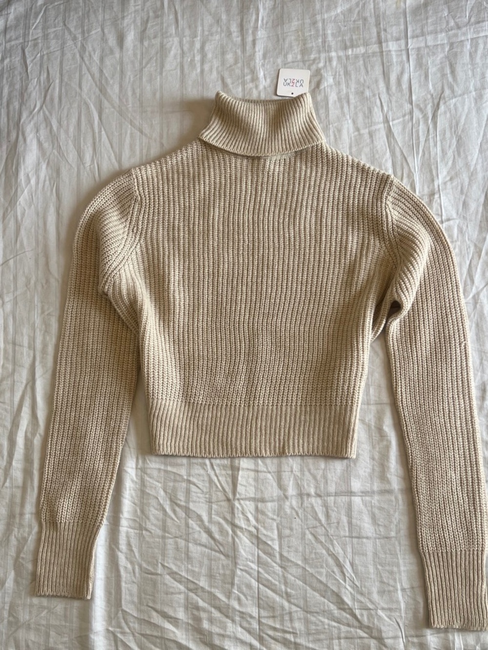 🪞 NWT Windsor Small light nude knit high neck long sleeve soft sweater